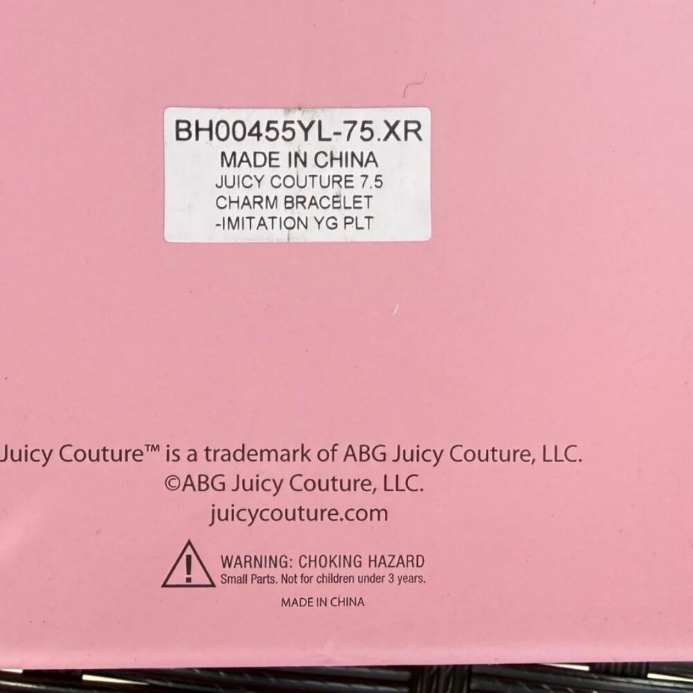 Juicy Couture Gold Charm Bracelet Heart Bow Bee Pearl Crystal NIB - Picture 7 of 8